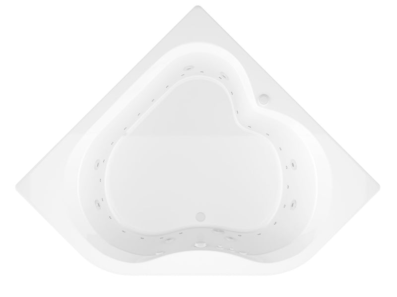 Atlantis Whirlpool 6060CDR Cascade 60 in. x 60 in. Corner Whirlpool and Air Bathtub with Center drain and VS Jets and Aromatherapy in Glossy White - view 3