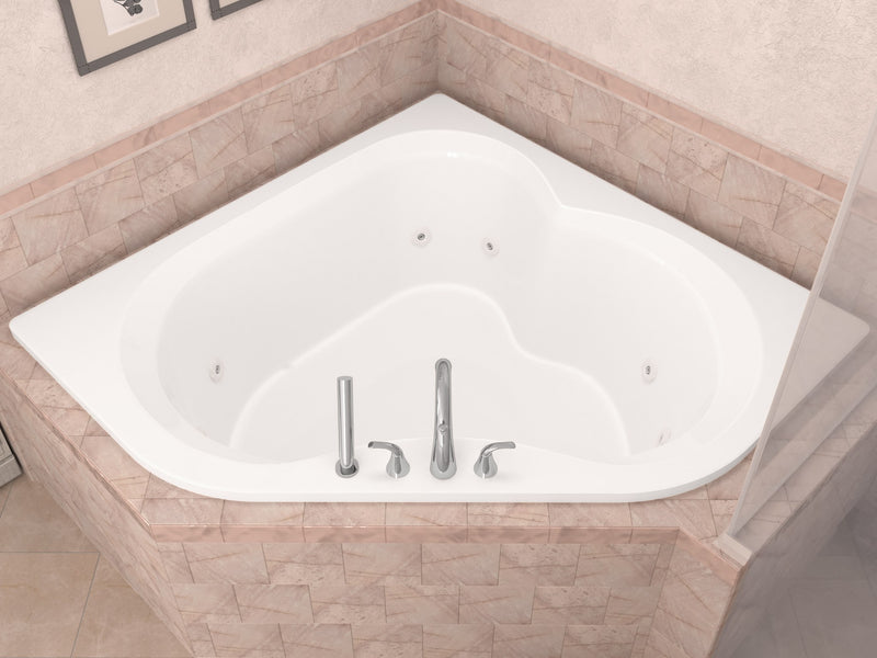 Atlantis Whirlpool 6060CWL Beryl Series 84 in. x 62 in. Corner Whirlpool Bathtub with Center drain and V-Style Back Jets in Glossy Smooth White - view 5