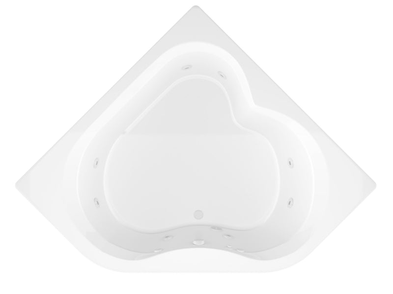Atlantis Whirlpool 6060CWR Cascade 60 in. x 60 in. Corner Whirlpool Jetted Bathtub with Center Drain in White - view 3