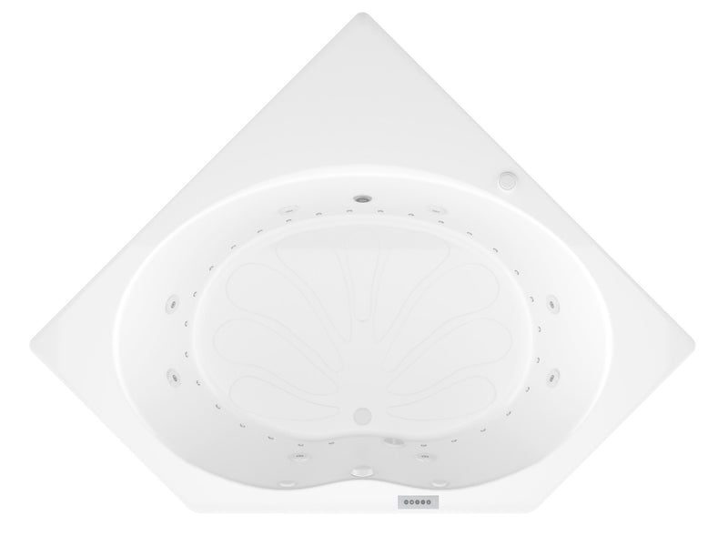 Atlantis Whirlpool 6060EDRX Eclipse  60 in. x 60 in. Corner Air and Whirlpool Jetted Bathtub with Center Drain in White - view 3
