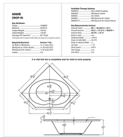 Atlantis Whirlpool 6060EWR Eclipse 60 x 60 Corner Whirlpool Jetted Bathtub - dimensions