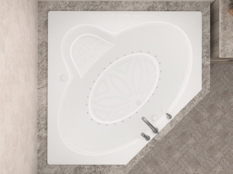 Atlantis Whirlpool 6060SAL Malachite Series 82 in. x 62 in. Corner Air Bathtub with Center drain and Aromatherapy Bubbles in Glossy Smooth White - view 4