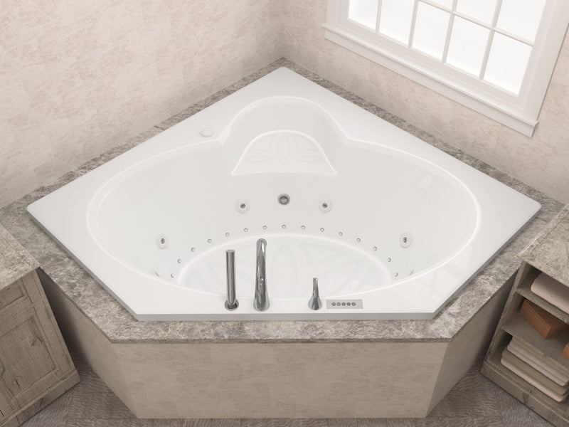 Atlantis Whirlpool 6060SDRX Sublime  60 in. x 60 in. Corner Air and Whirlpool Jetted Bathtub with Center Drain in White - view 5
