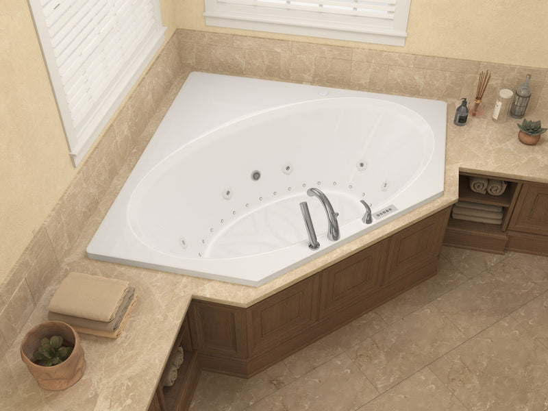 Atlantis Whirlpool 6060VDLX Venus  60 in. x 60 in. Corner Air and Whirlpool Jetted Bathtub with Center Drain in White - view 6