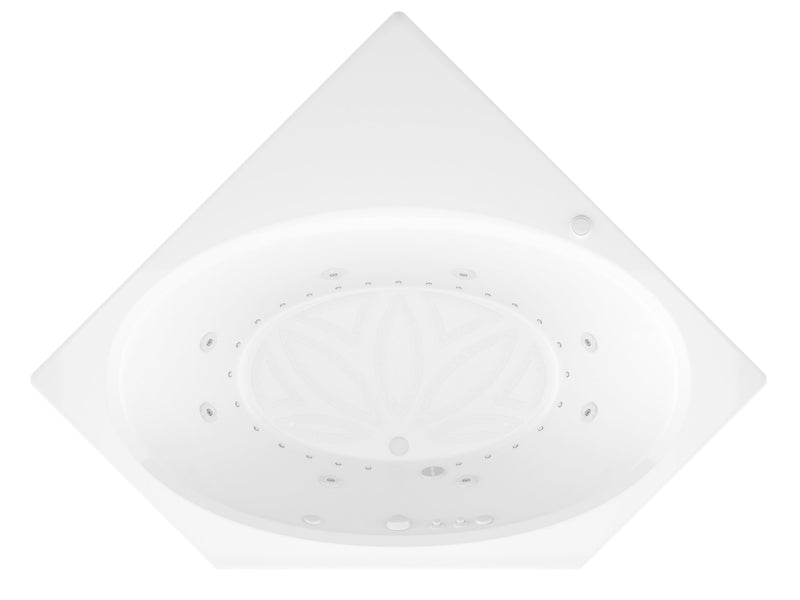 Atlantis Whirlpool 6060VDR Mali 83 in. x 62 in. Corner Whirlpool and Air Bathtub with Center drain and VS Jets and Aromatherapy in Glossy White - view 3