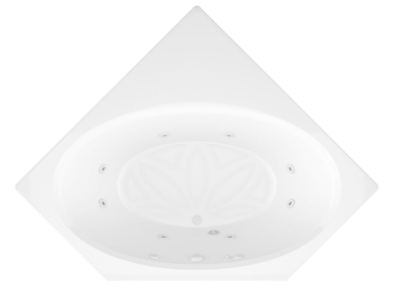 Atlantis Whirlpool 6060VWL Mali Series 83 in. x 62 in. Corner Whirlpool Bathtub with Center drain and V-Style Back Jets in Glossy Smooth White - view 3