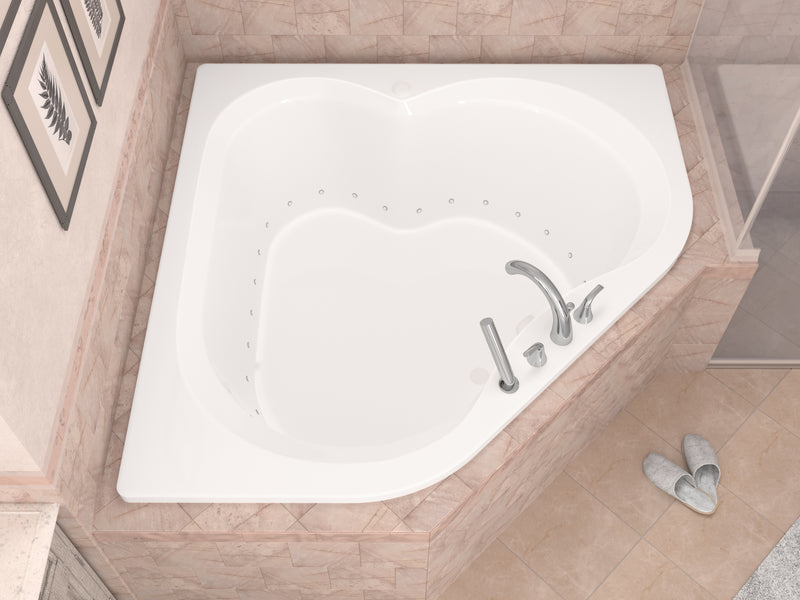 Atlantis Whirlpool 6060CAL Cascade 60 in. x 60 in. Corner Air Bathtub with Center drain and Aromatherapy Bubbles in Glossy Smooth White lifestyle