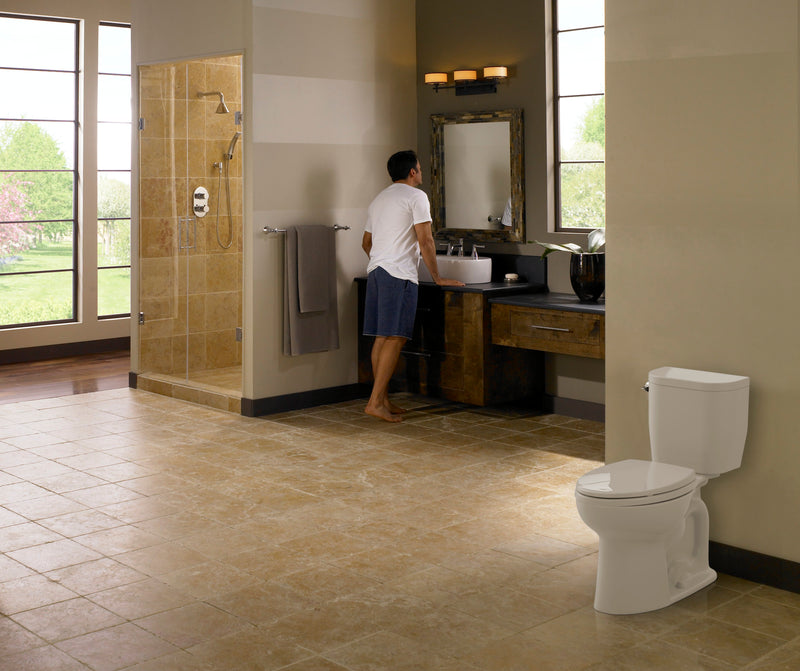 TOTO CST243EF#01 Entrada Two-Piece Round 1.28 GPF Universal Height Toilet, Cotton White - view 8
