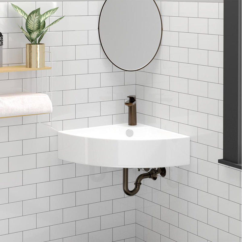 Aysel Vitreous China Corner Wall-Mount Sink