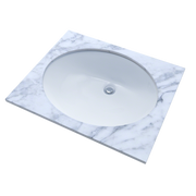 TOTO LT579G#01 Rendezvous Oval Undermount Bathroom Sink with CEFIONTECT, Cotton White - view 3