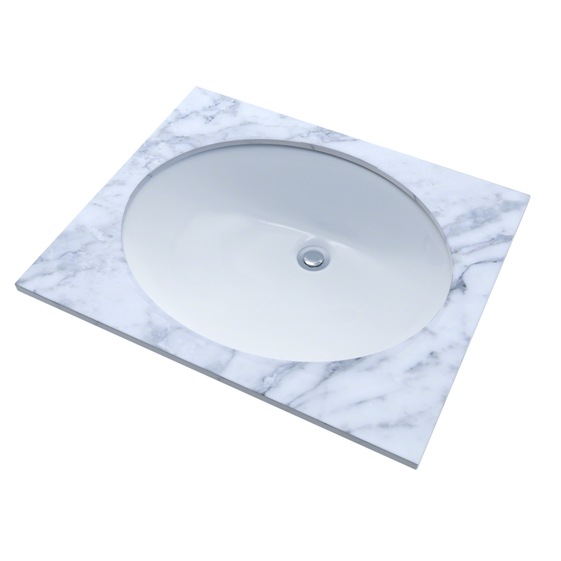 TOTO LT579G#01 Rendezvous Oval Undermount Bathroom Sink with CEFIONTECT, Cotton White - view 3