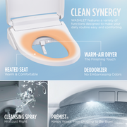TOTO MW7863446CEFG.10#01 Drake Transitional WASHLET+ Two-Piece Elongated 1.28 GPF Universal Height TORNADO FLUSH Toilet with S5 Bidet Seat, Cotton White - view 2