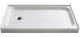 Anzzi Tiers Base Series 32 in. L x 60 in. W Alcove Shower Pan Base with Left Drain in Glossy White Marine Acrylic
