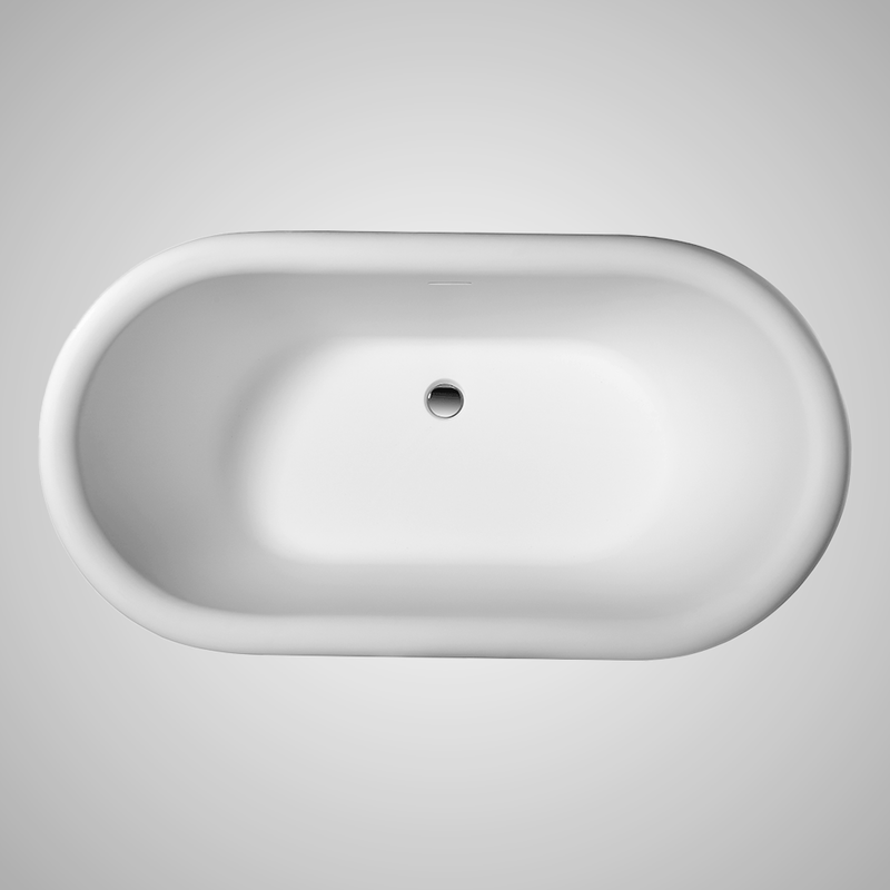 Magnus 137904 Banster Solid Surface Stone Resin Freestanding Pedestal Bathtub