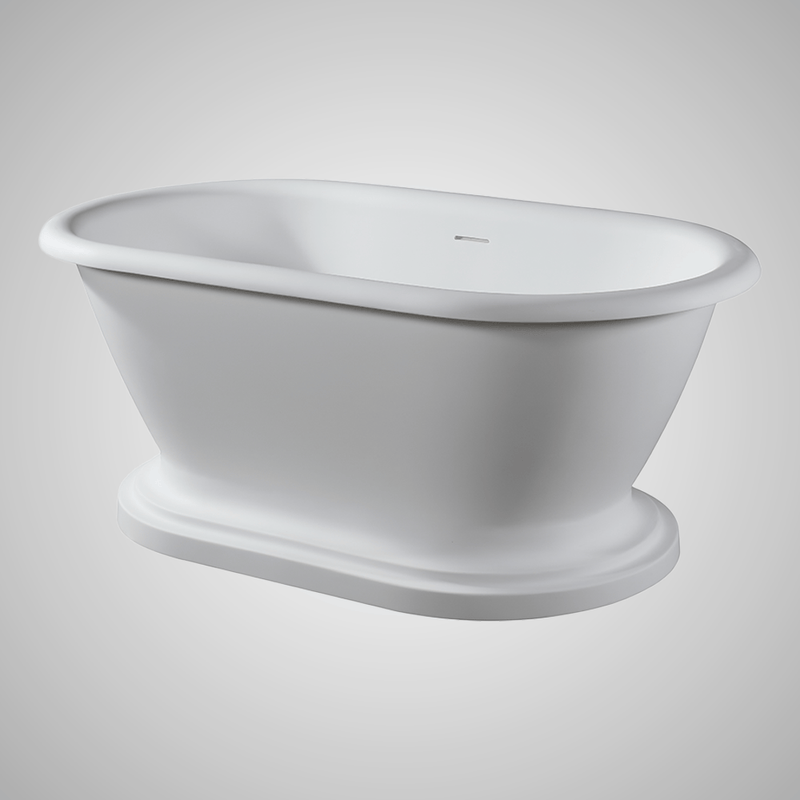 Magnus 137904 Banster Solid Surface Stone Resin Freestanding Pedestal Bathtub