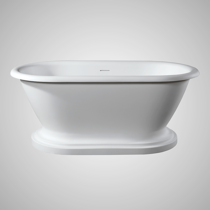 Magnus 137904 Banster Solid Surface Stone Resin Freestanding Pedestal Bathtub