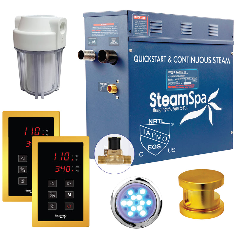 SteamSpa Royal Series Generator with Auto Drain - Gold