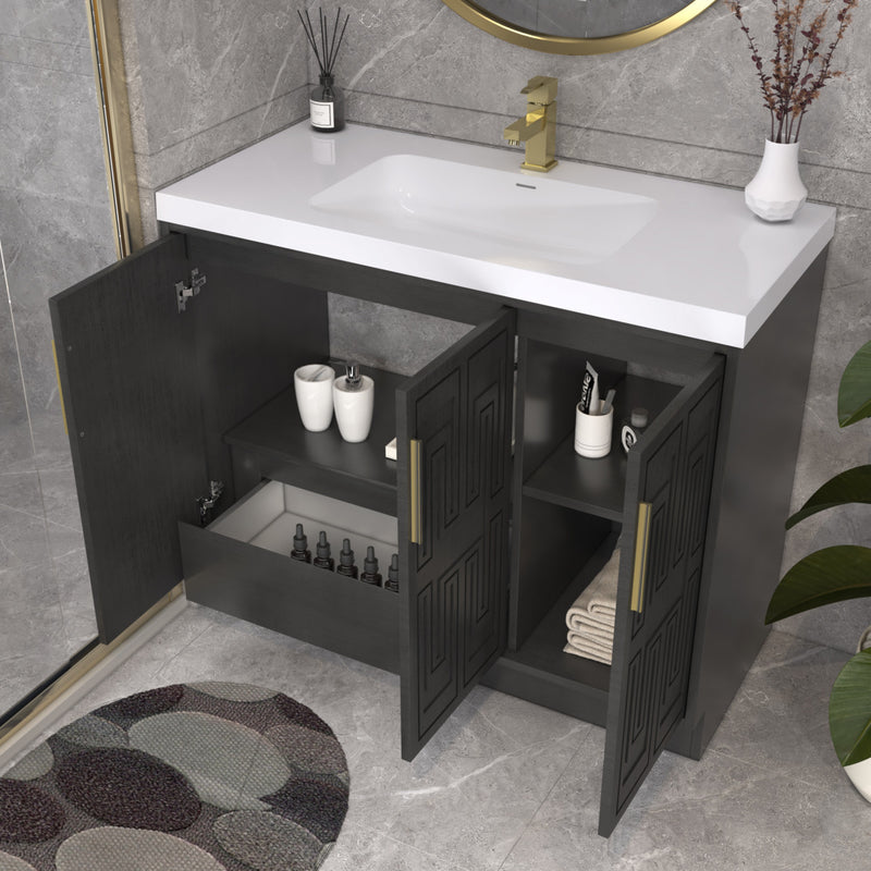 Moreno Bath BELLA-42L Bella 42" Freestanding Bathroom Vanity with Sink Top | Left Side Drawers - view 5