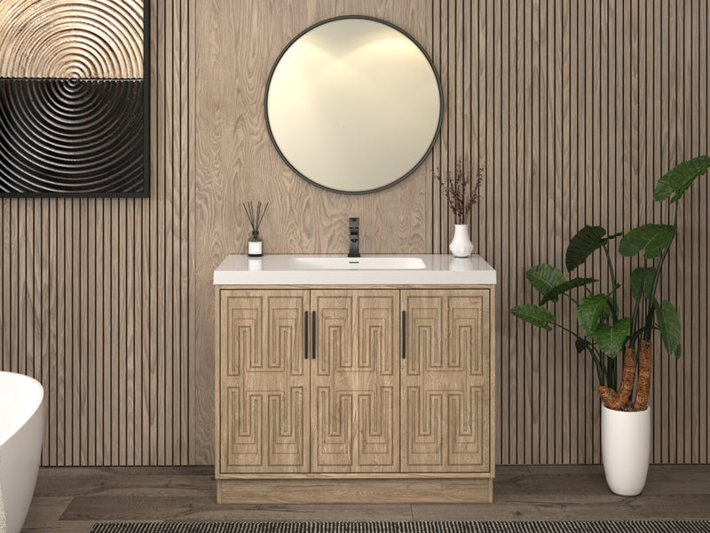 Moreno Bath BELLA-42L Bella 42" Freestanding Bathroom Vanity (Left Side Drawers)