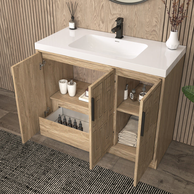 Moreno Bath BELLA-42L Bella 42" Freestanding Bathroom Vanity with Sink Top | Left Side Drawers - view 6