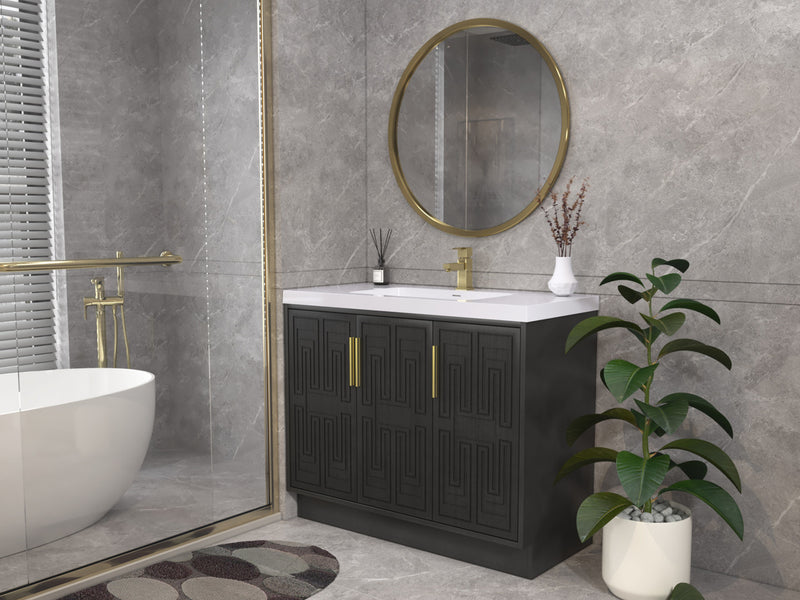 Moreno Bath BELLA-42L Bella 42" Freestanding Bathroom Vanity with Sink Top | Left Side Drawers - view 4