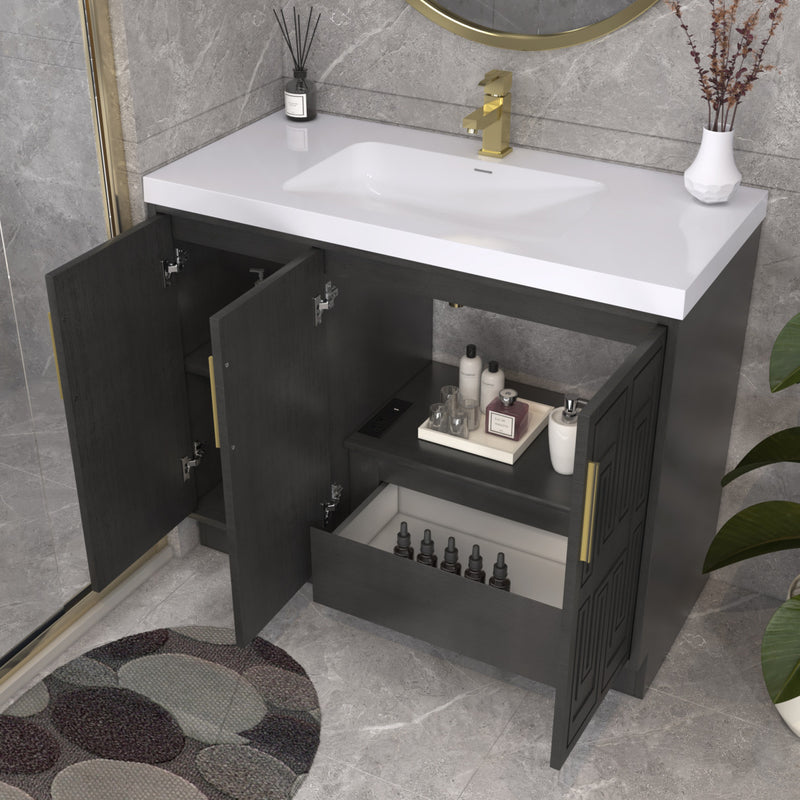 Moreno Bath BELLA-42R Bella 42" Freestanding Bathroom Vanity with Sink Top | Right Side Drawers - view 6