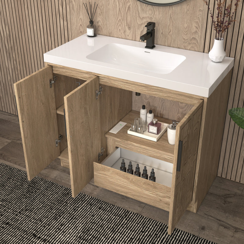 Moreno Bath BELLA-42R Bella 42" Freestanding Bathroom Vanity with Sink Top | Right Side Drawers - view 9