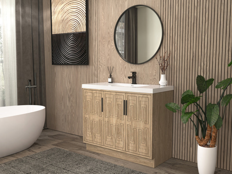 Moreno Bath BELLA-42R Bella 42" Freestanding Bathroom Vanity with Sink Top | Right Side Drawers - view 3