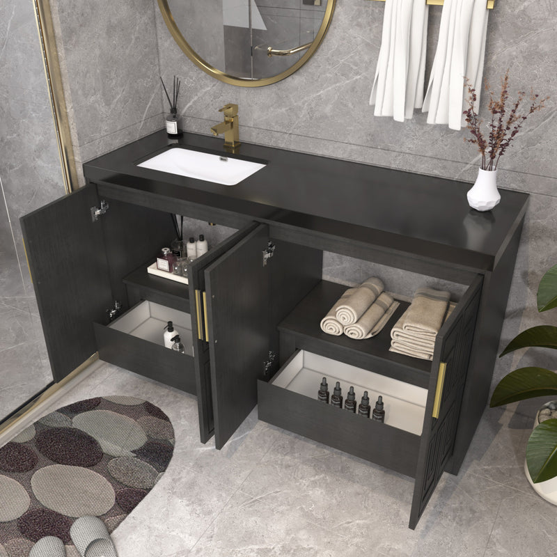 Moreno Bath BELLA-60SL Bella 60" Freestanding Bathroom Vanity with Single Sink Top | Left Side Sink - view 4