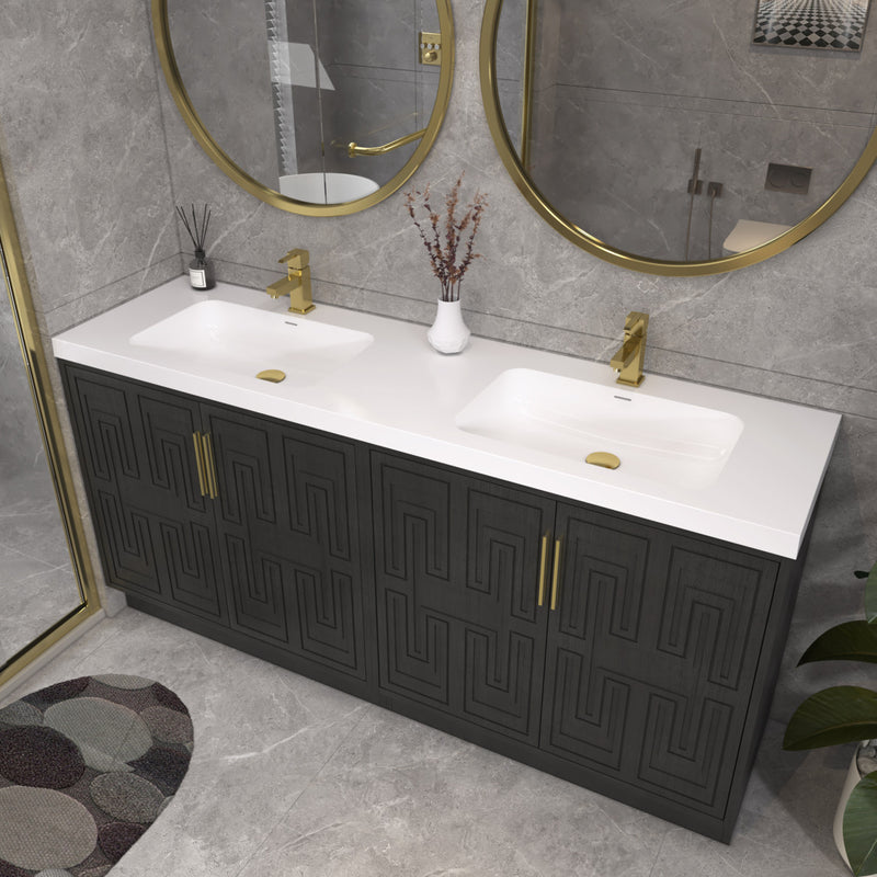 Moreno Bath BELLA-72D Bella 72" Freestanding Bathroom Vanity with Double Sink Top - view 5