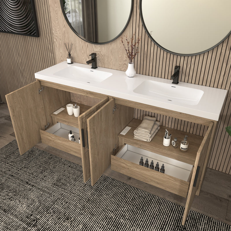 Moreno Bath BELLA-72D Bella 72" Freestanding Bathroom Vanity with Double Sink Top - view 7