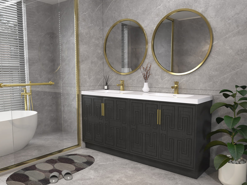 Moreno Bath BELLA-72D Bella 72" Freestanding Bathroom Vanity with Double Sink Top - view 3