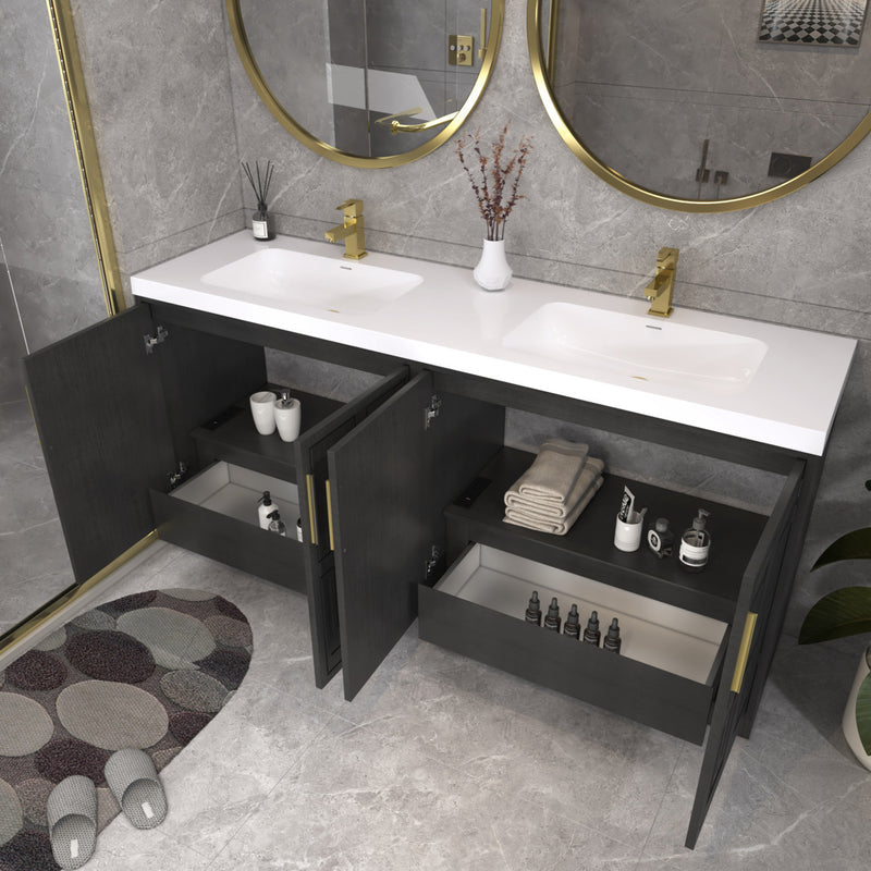 Moreno Bath BELLA-72D Bella 72" Freestanding Bathroom Vanity with Double Sink Top - view 8