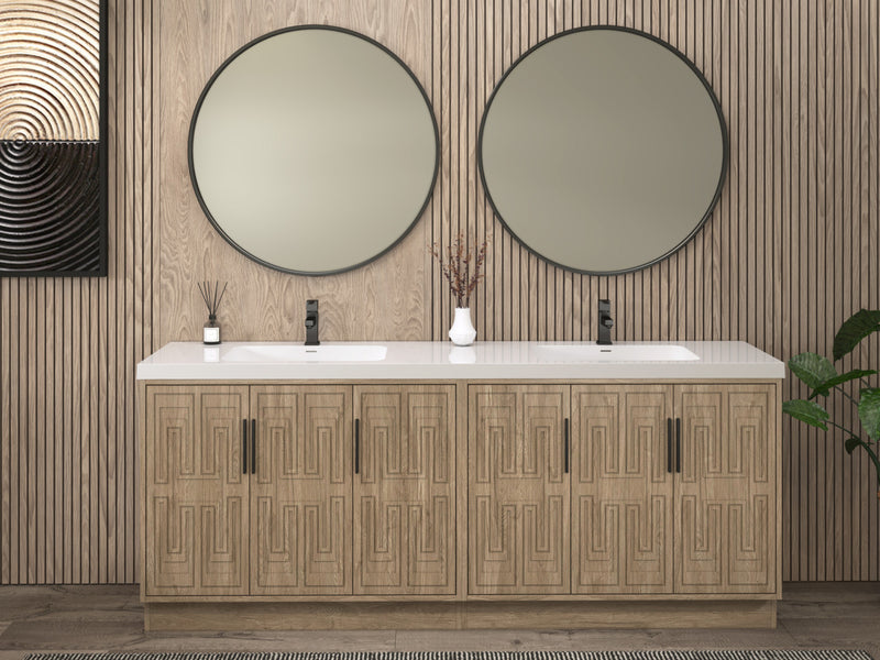 Moreno Bath BELLA-84D Bella 84" Freestanding Bathroom Vanity with Double Sink Top