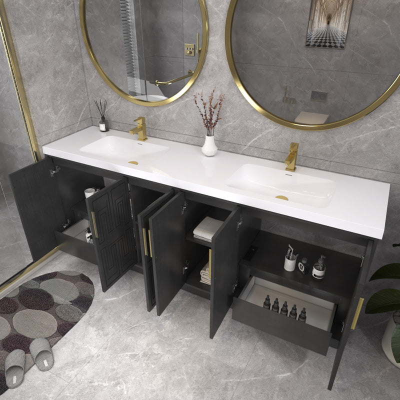 Moreno Bath BELLA-84D Bella 84" Freestanding Bathroom Vanity with Double Sink Top - view 8