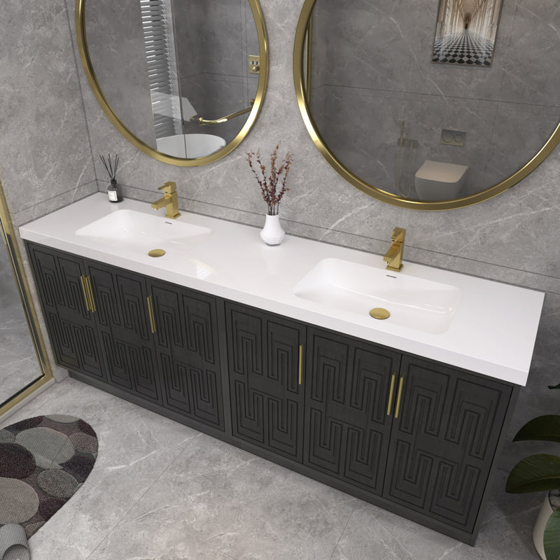 Moreno Bath BELLA-84D Bella 84" Freestanding Bathroom Vanity with Double Sink Top - view 7