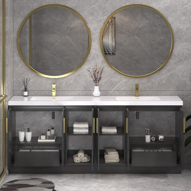 Moreno Bath BELLA-84D Bella 84" Freestanding Bathroom Vanity with Double Sink Top - view 9