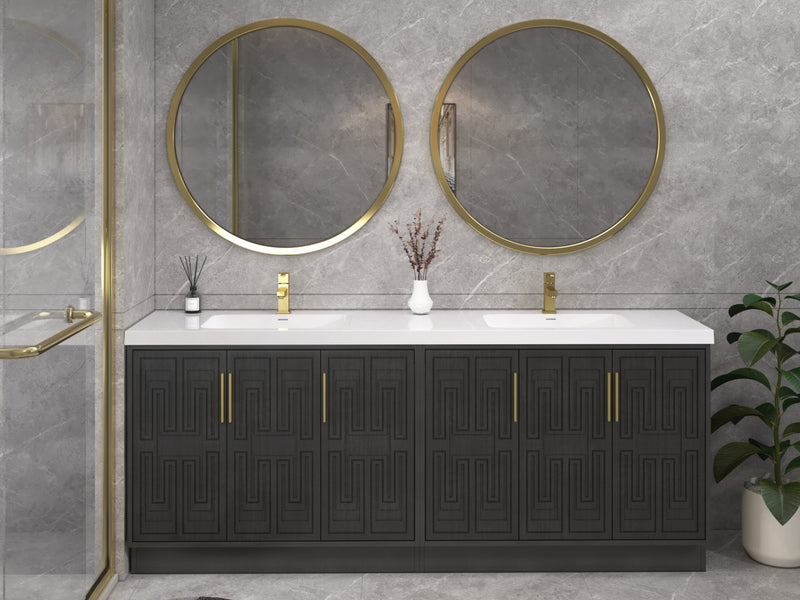 Moreno Bath BELLA-84D Bella 84" Freestanding Bathroom Vanity with Double Sink Top - view 2
