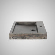 Belzoni Rectangular Cast Concrete Vessel Sink - Dusk Grey