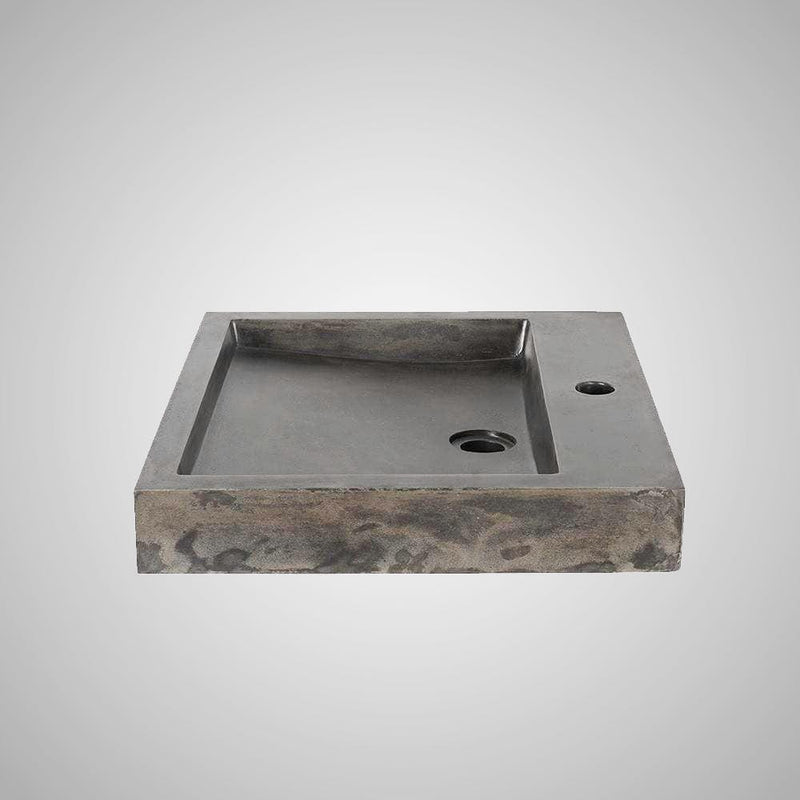 Belzoni Rectangular Cast Concrete Vessel Sink - Dusk Grey