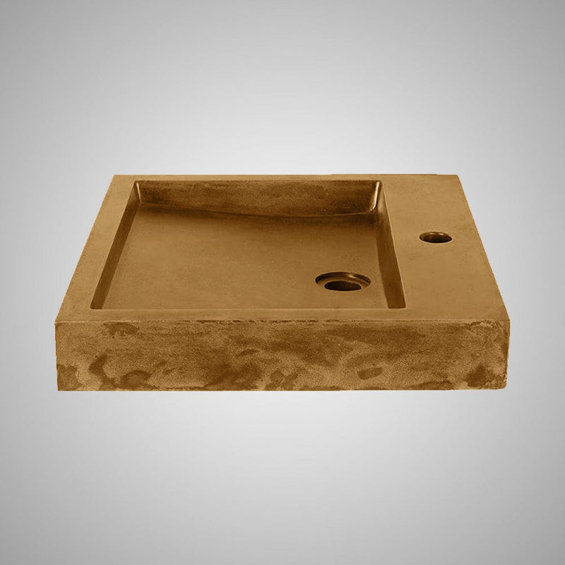 Belzoni Rectangular Cast Concrete Vessel Sink - Vintage Brown