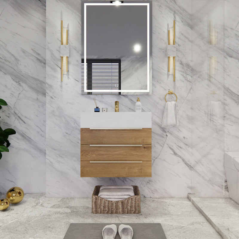 Moreno Bath BETHANY24 Bethany 24'' Floating Art Deco Bathroom Vanity Set with Reinforced Acrylic Sink Top - view 14