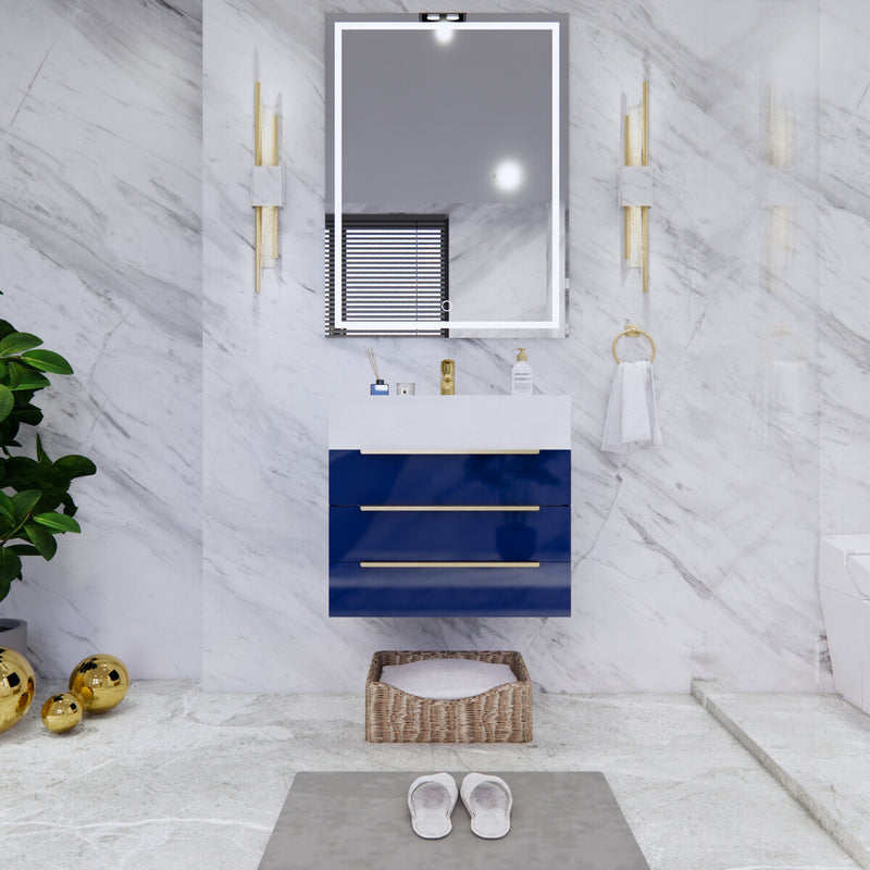 Moreno Bath BETHANY24 Bethany 24'' Floating Art Deco Bathroom Vanity Set with Reinforced Acrylic Sink Top - view 8