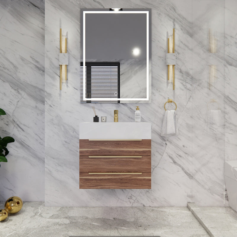 Moreno Bath BETHANY24 Bethany 24'' Floating Art Deco Bathroom Vanity Set with Reinforced Acrylic Sink Top - view 3