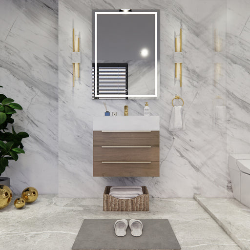 Moreno Bath BETHANY24 Bethany 24'' Floating Art Deco Bathroom Vanity Set with Reinforced Acrylic Sink Top