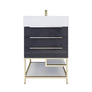 Moreno Bath BETHANYFS24 Bethany 24'' Freestanding Art Deco Bathroom Vanity Set with Reinforced Acrylic Sink Top - view 9