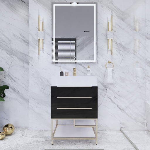 Moreno Bath BETHANYFS24 Bethany 24'' Freestanding Art Deco Bathroom Vanity Set with Reinforced Acrylic Sink Top