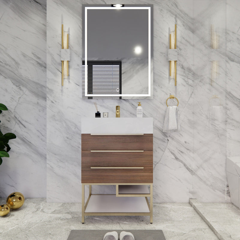 Moreno Bath BETHANYFS24 Bethany 24'' Freestanding Art Deco Bathroom Vanity Set with Reinforced Acrylic Sink Top - view 8