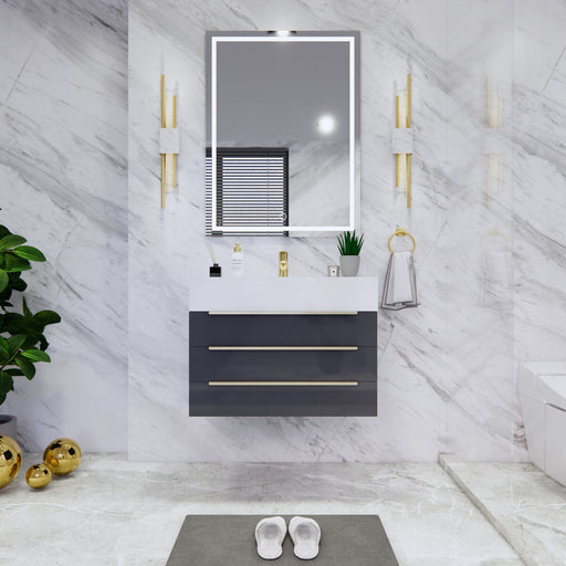 Moreno Bath BETHANY30 Bethany 30'' Floating Art Deco Bathroom Vanity with Reinforced Acrylic Sink Top