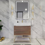 Moreno Bath BETHANYFS30 Bethany 30'' Freestanding Art Deco Bathroom Vanity Set with Reinforced Acrylic Sink Top - view 8
